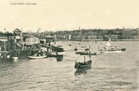 Picture of Considerable boating activity at Ryde Pier head 1905.